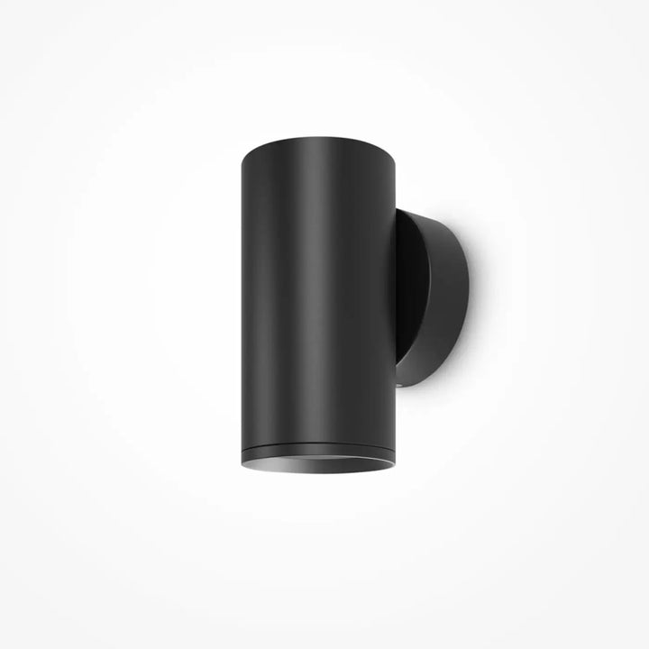 Applique murale focus s cylindre noire mat en aluminium avec design minimaliste pour éclairage extérieur mural
