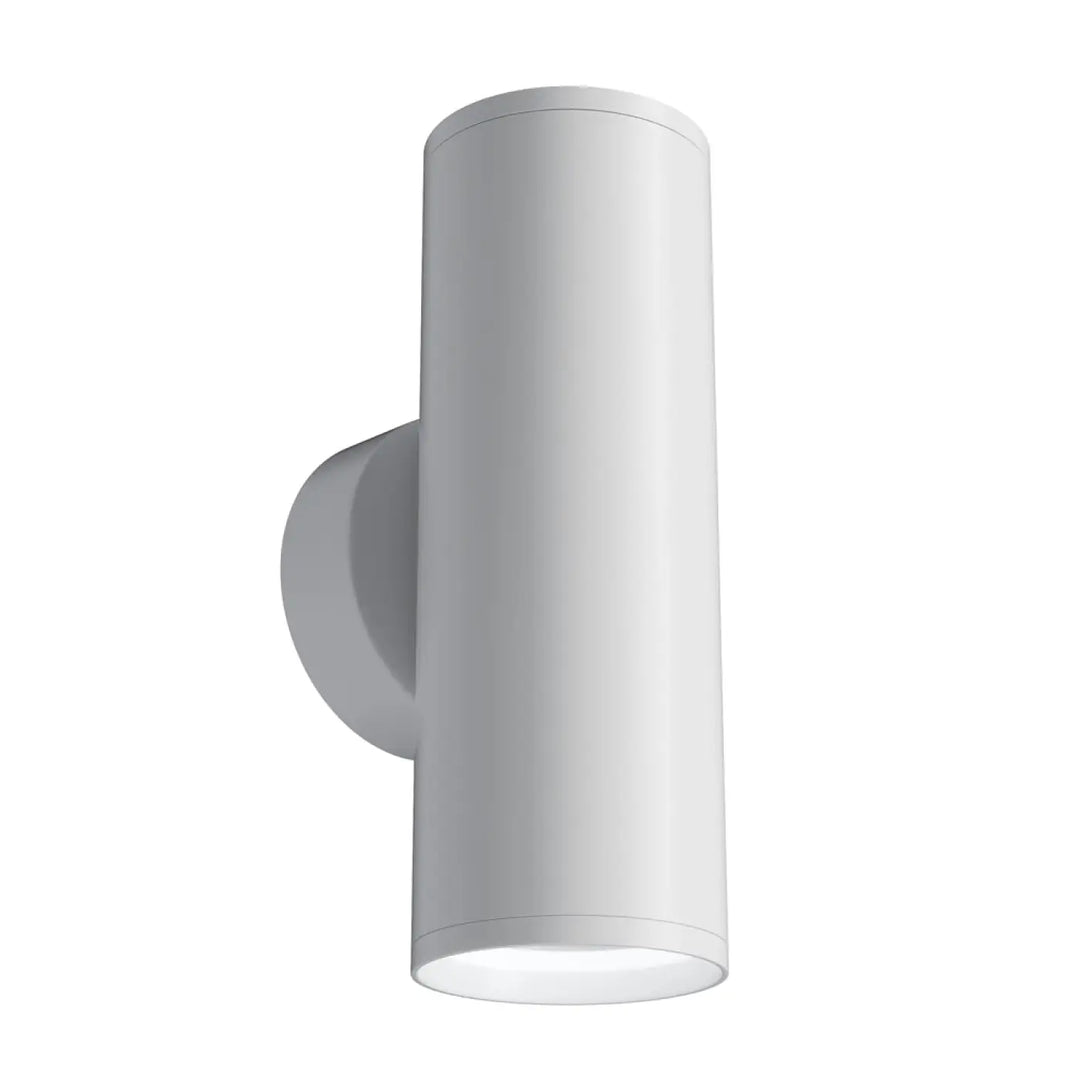Applique murale focus s cylindrique blanche en extérieur avec design moderne et épuré pour éclairage mural élégant