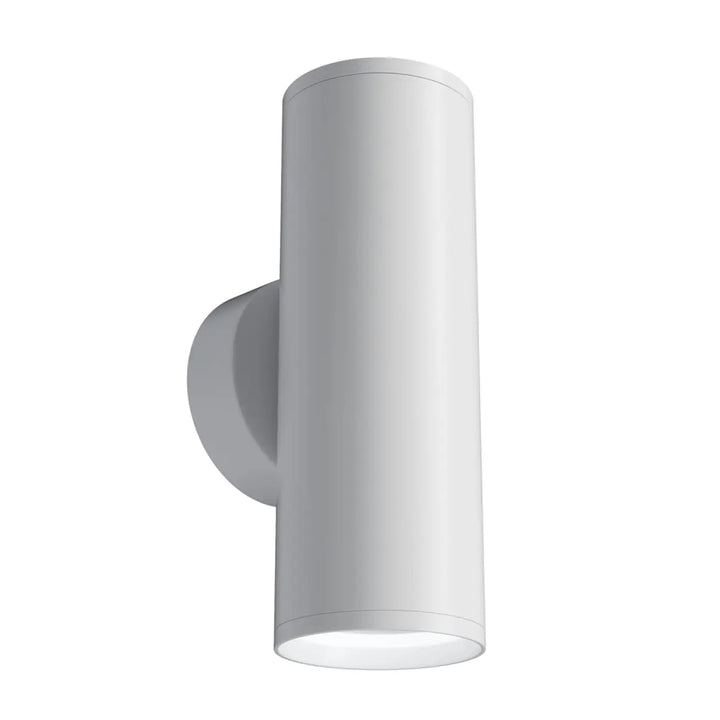 Applique murale focus s cylindrique blanche en extérieur avec design moderne et épuré pour éclairage mural élégant