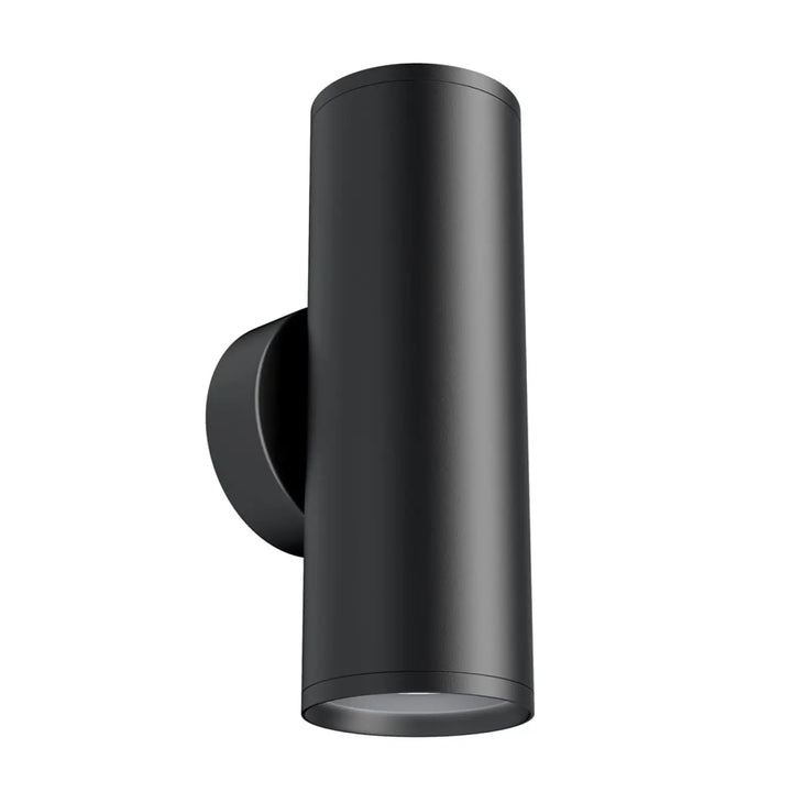 Applique murale focus s cylindre noire élégante en aluminium pour éclairage extérieur moderne et minimaliste