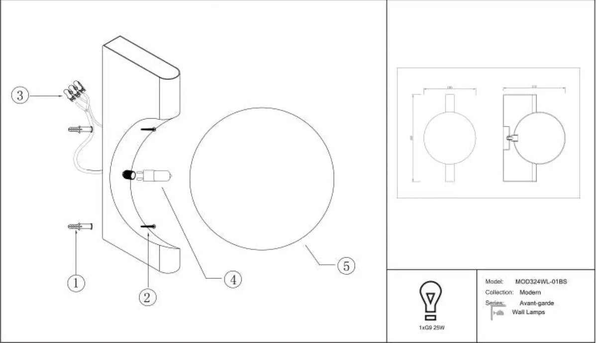 Schéma d'installation du luminaire