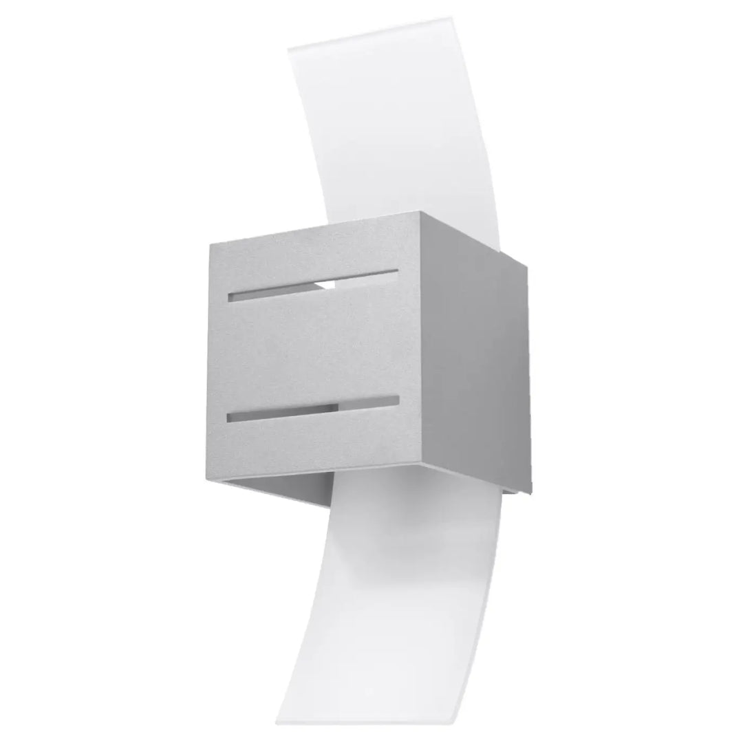 Applique murale moderne loreto gris avec dispenser papier essuie main blanc au design minimaliste et perforation linéaire