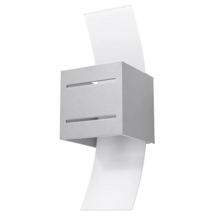 Applique murale moderne loreto gris avec dispenser papier essuie main blanc au design minimaliste et perforation linéaire