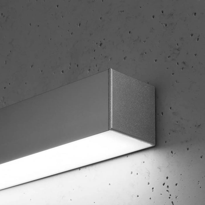 Applique murale collection pinne 90 4000k en métal gris mat avec module led et paramètres d’éclairage modernes