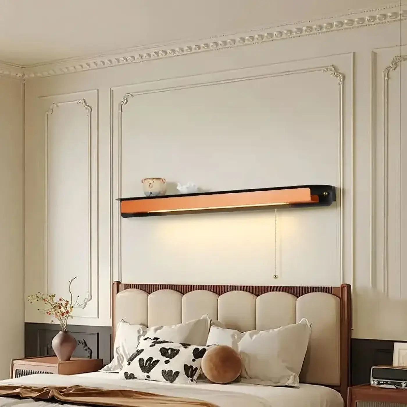 Applique Murale En Laiton Brunie, Vitre Rose, 1 Lumière, LED E14, Style Campagne