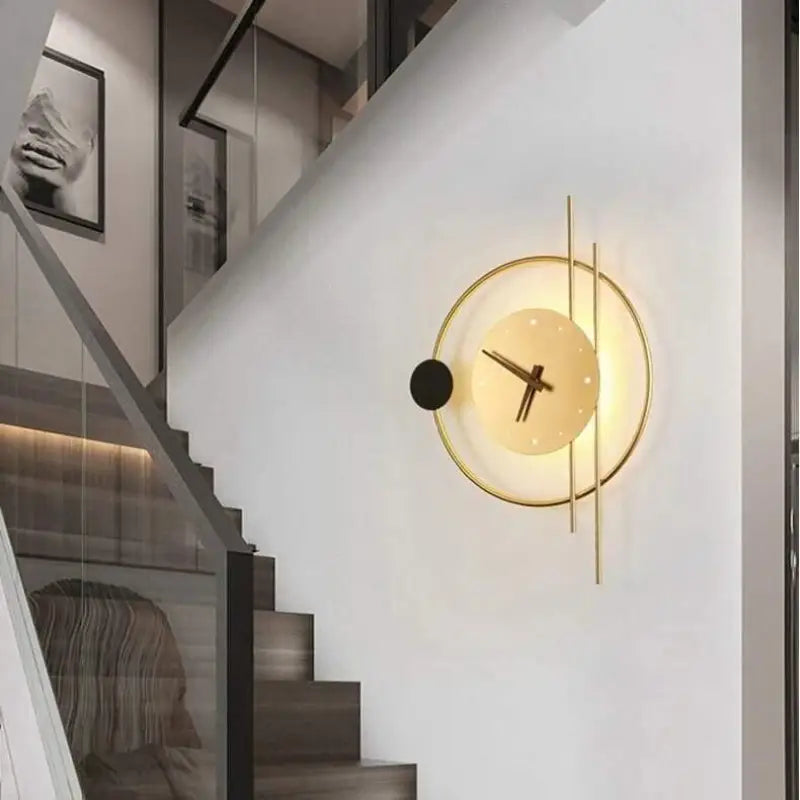 Applique Murale Horloge En Aluminium Noir Ou Or