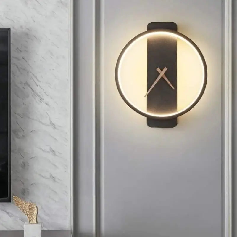 Applique Murale Horloge En Aluminium Noir Ou Or
