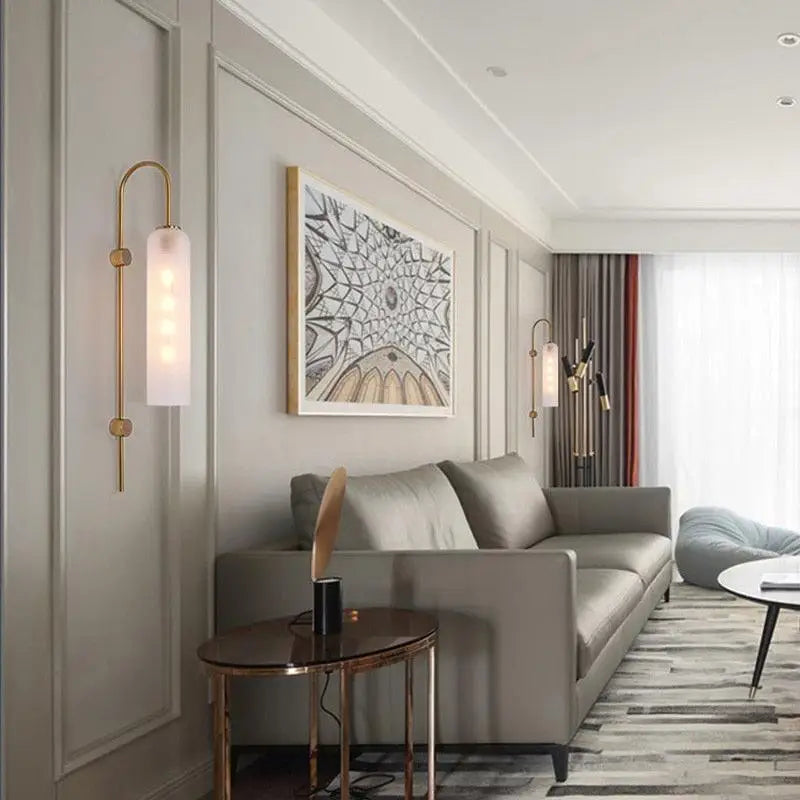 Applique Murale Hotel Tube En Verre Aluminium