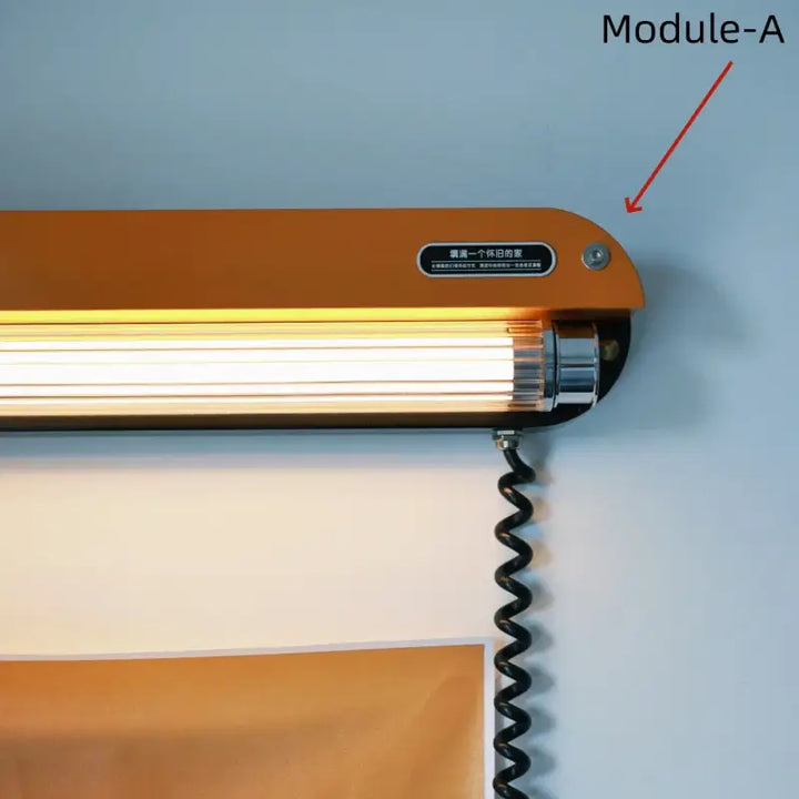 Applique murale industrielle en métal avec tube lumineux chic