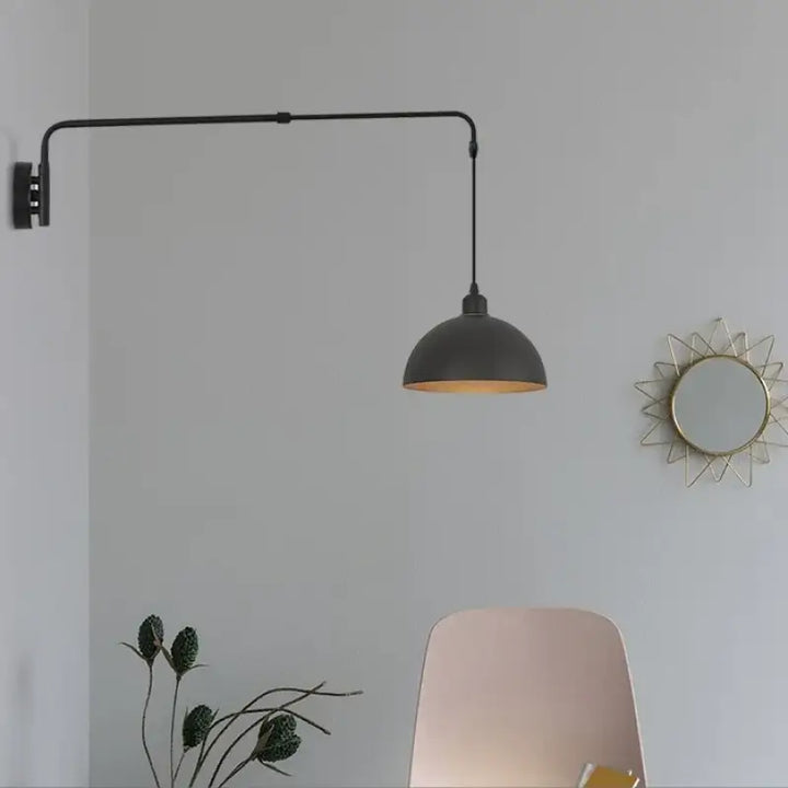 Applique murale industrielle bras télescopique décor noir