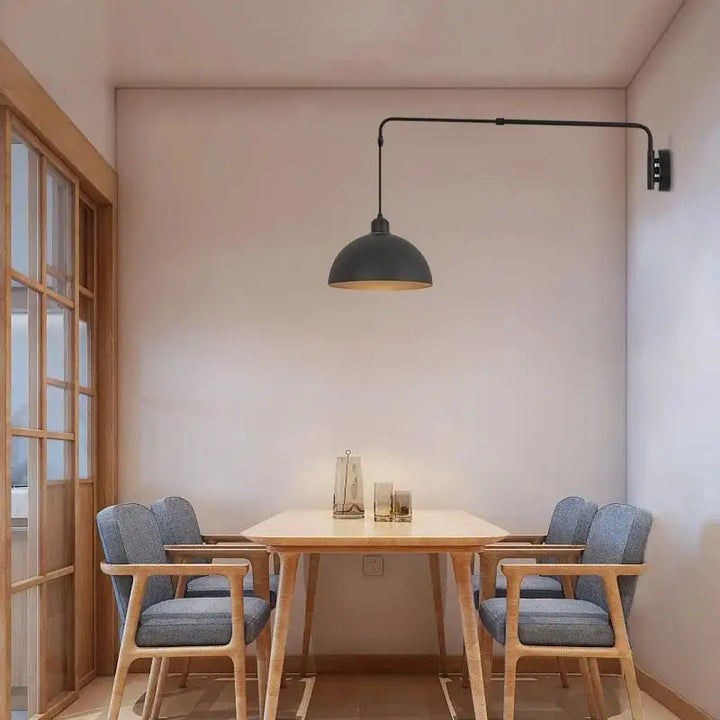 Applique murale industrielle bras télescopique décor noir