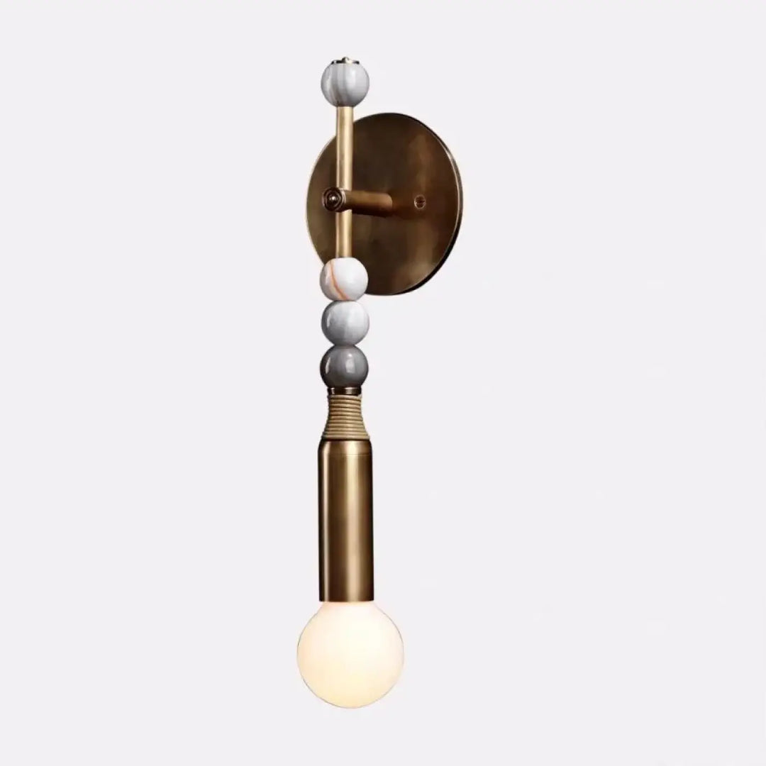 Applique murale en laiton avec globe en verre blanc design