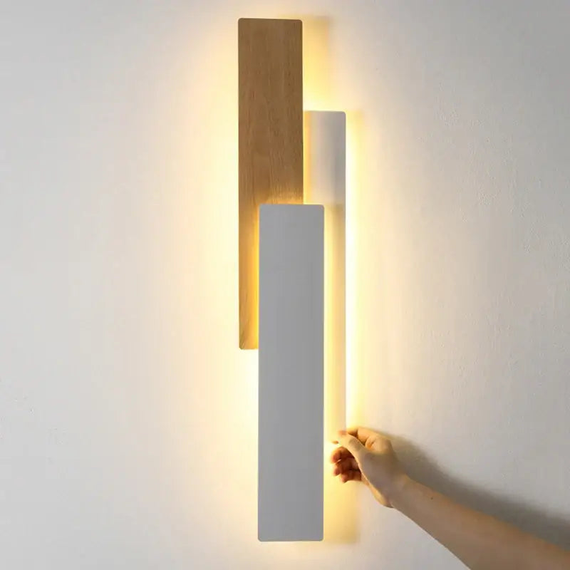 Applique Murale LED Bois Et Métal Style Minimaliste Élégant