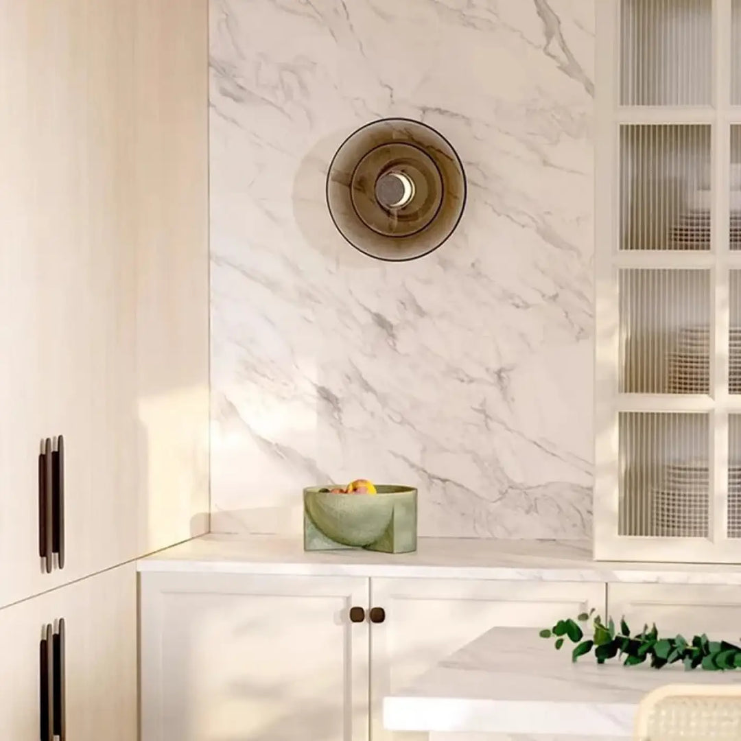 Applique murale led design circulaire noir et verre élégante moderne