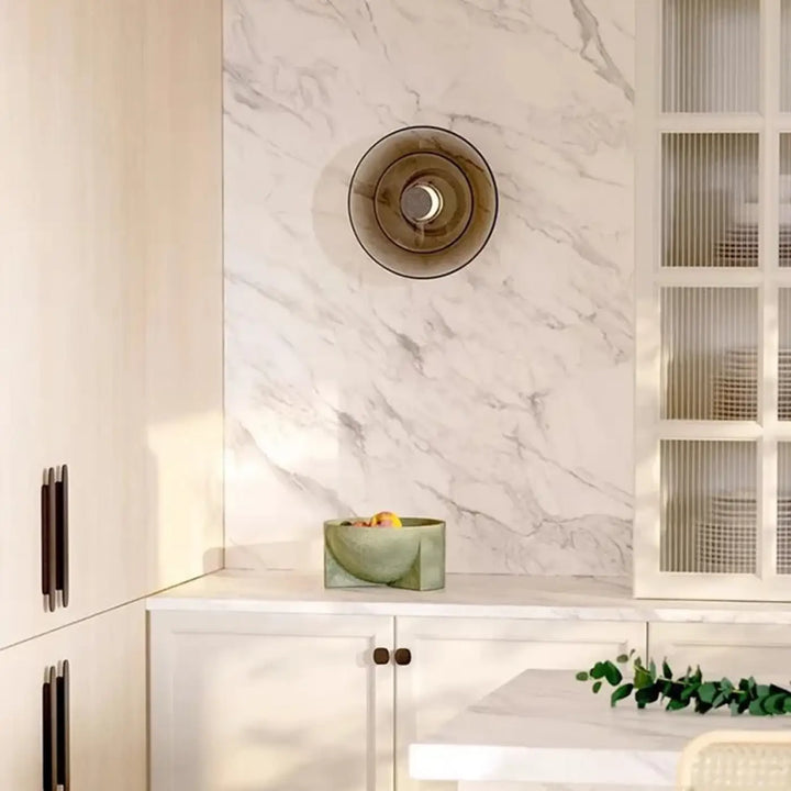 Applique murale led design circulaire noir et verre élégante moderne