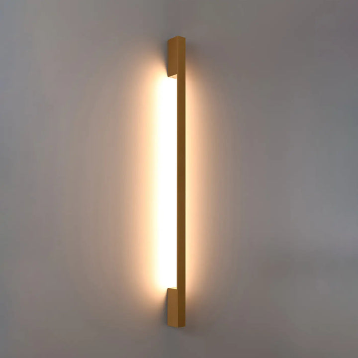 Applique murale sappp m 3000k doré avec design minimaliste rectangulaire et éclairage ambiant chaleureux module led