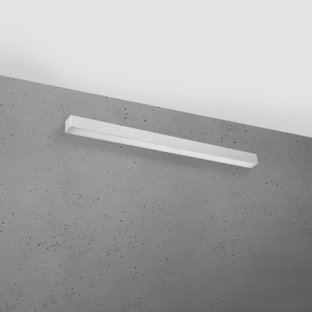 Applique murale led blanche rectangulaire de la collection pinne avec module led et paramètres d’éclairage 3000k gris