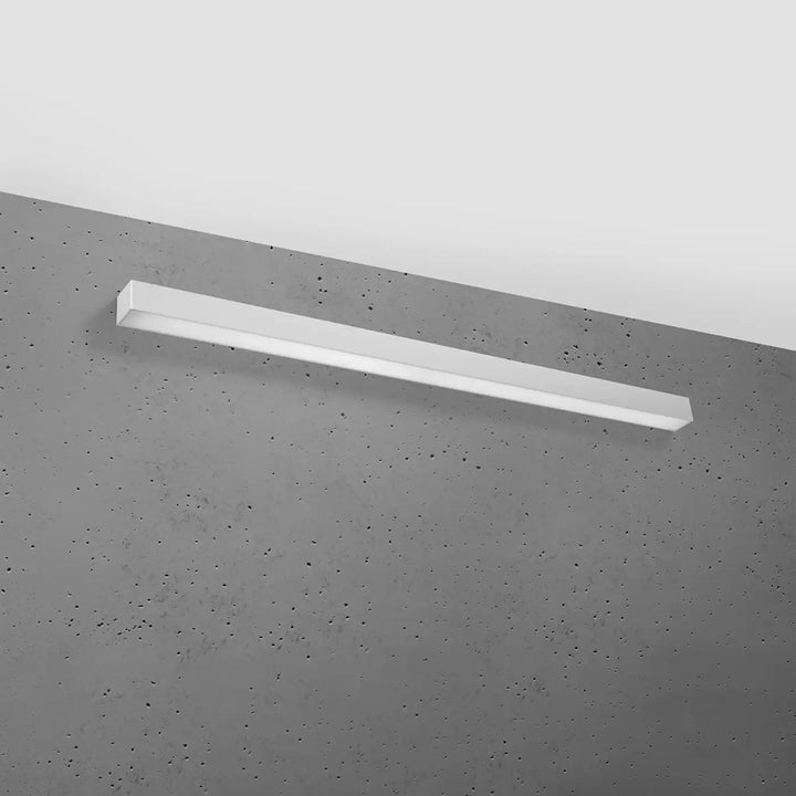 Applique murale rectangulaire blanche pinne 118 3000k avec module led et paramètres d’éclairage minimalistes gris