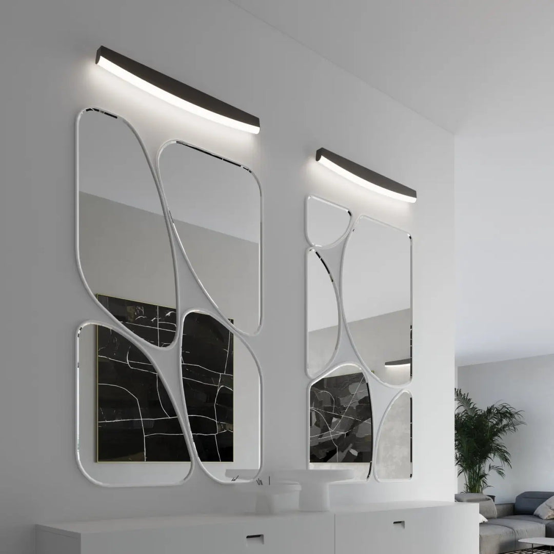 Applique murale jorun 3000k noire avec cadre acrylique blanc et luminaire à led intégré pour couleurs déclairage variées