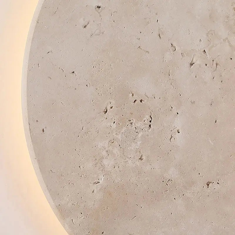 Applique murale LED en pierre blanche et bois noble

