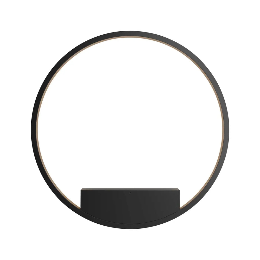 Applique murale led ronde noire avec design minimaliste et lueur subtile intérieur modèle rim anneau