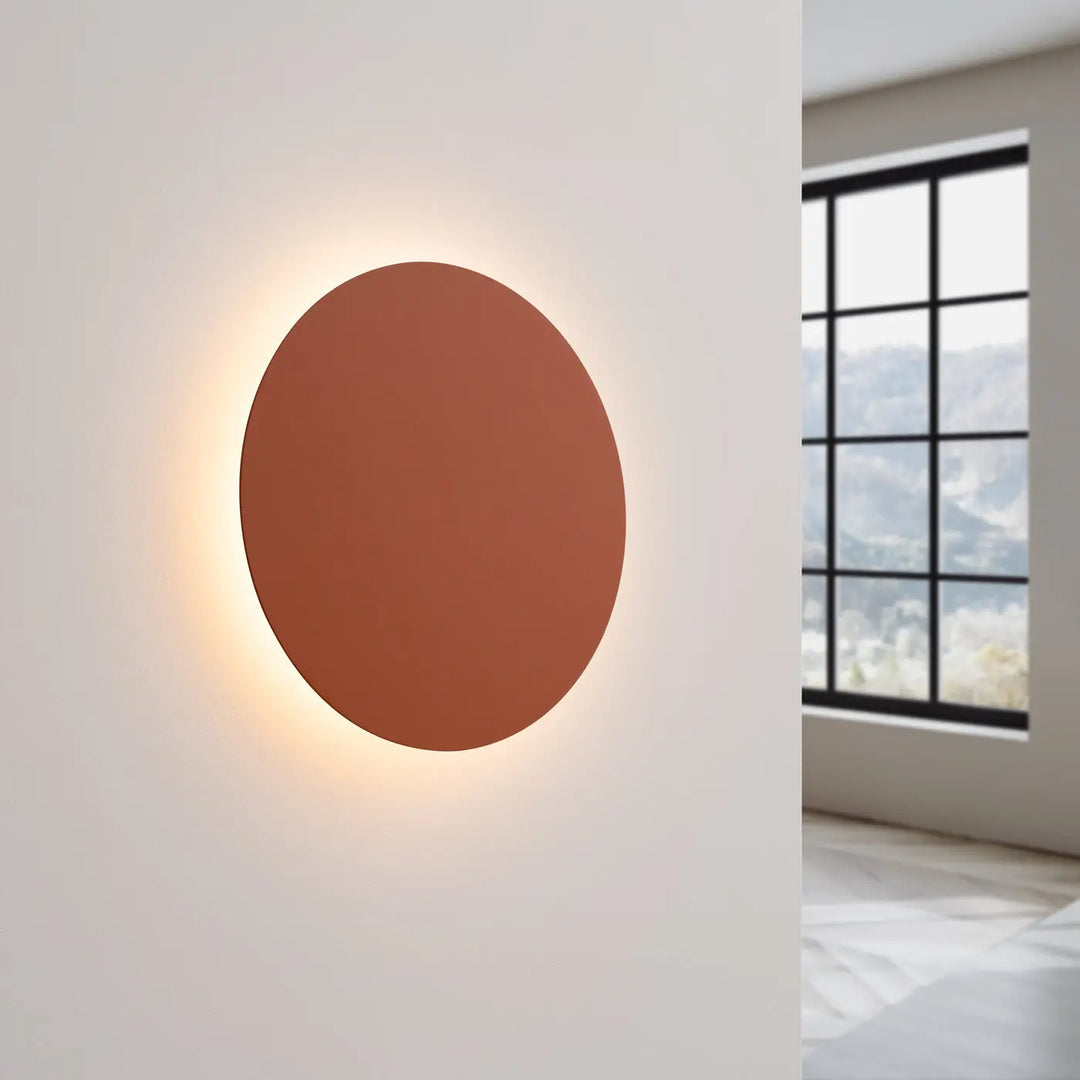 Applique murale borg 3000k rouge ocre en terre cuite avec lumière douce idéale comme seule applique murale moderne