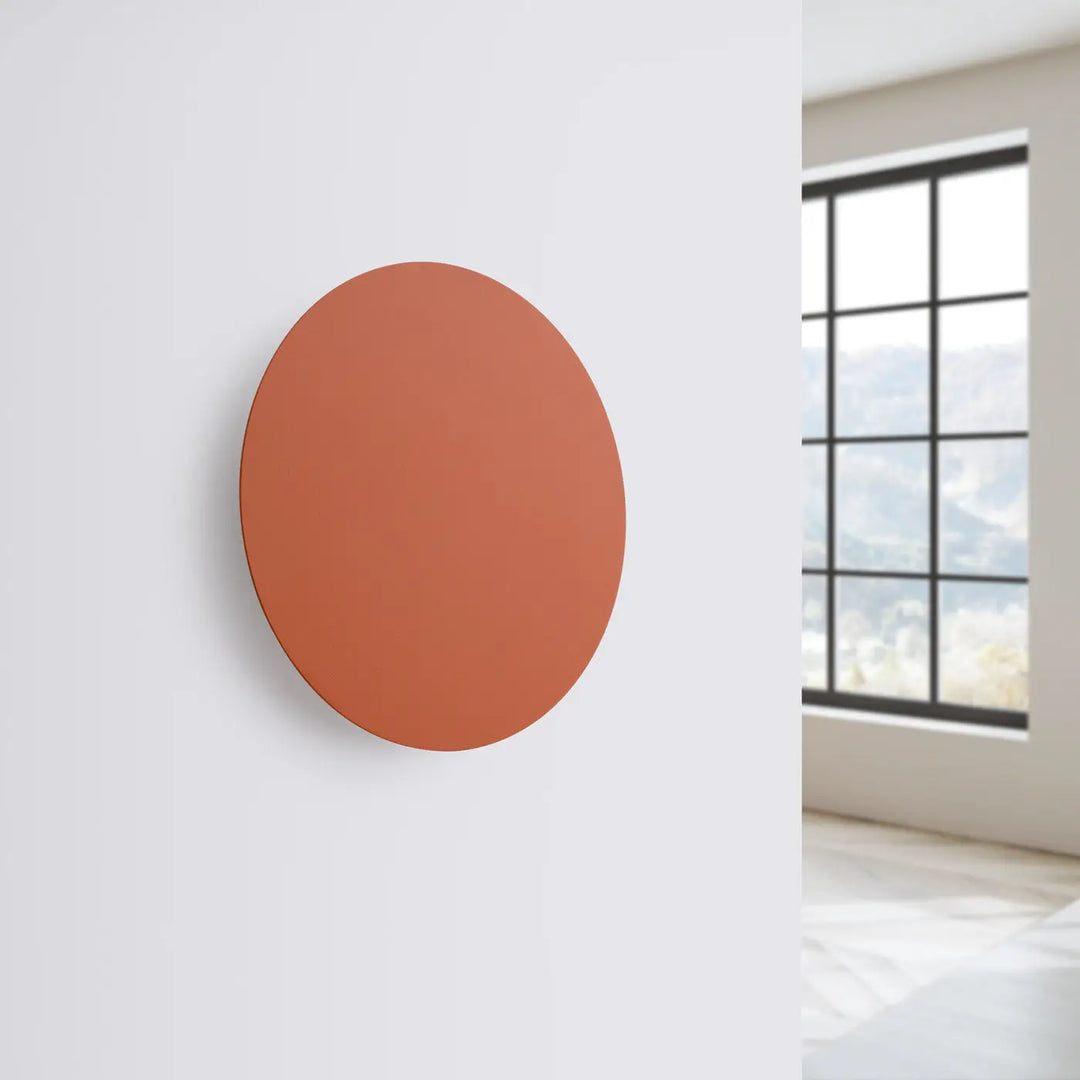Applique murale moderne circulaire borgent 3000k rouge ocre en finition terracotta mate design minimaliste