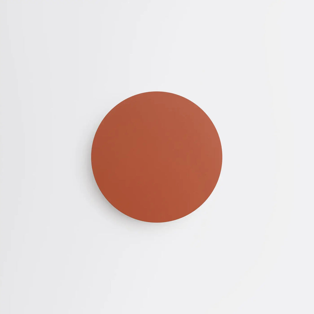 Applique murale moderne circulaire en finition terracotta mate borgen 3000k rouge ocre adaptée comme seule applique murale