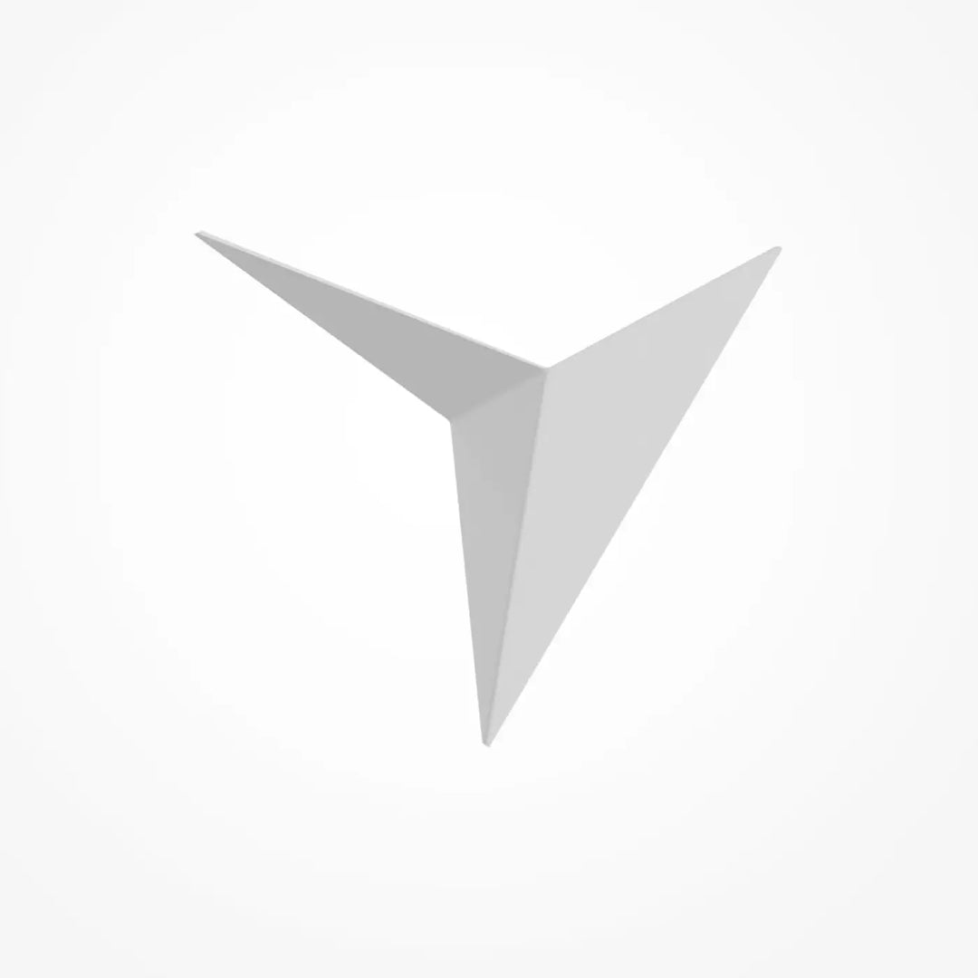 Applique murale led trame origami blanc minimaliste en forme géométrique angulaire à trois pointes