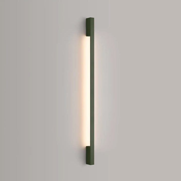 Applique murale sappo 120 led vert olive avec cadre rectangulaire mat et module led intégré blanc chaud 3000k