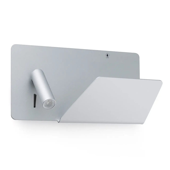 Applique Suau argent mat avec tablette et liseuse de Faro Barcelona