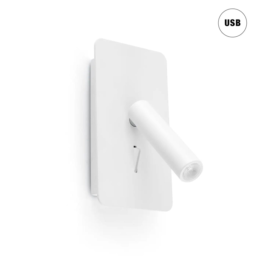 Applique liseuse Suau blanche avec port USB-A