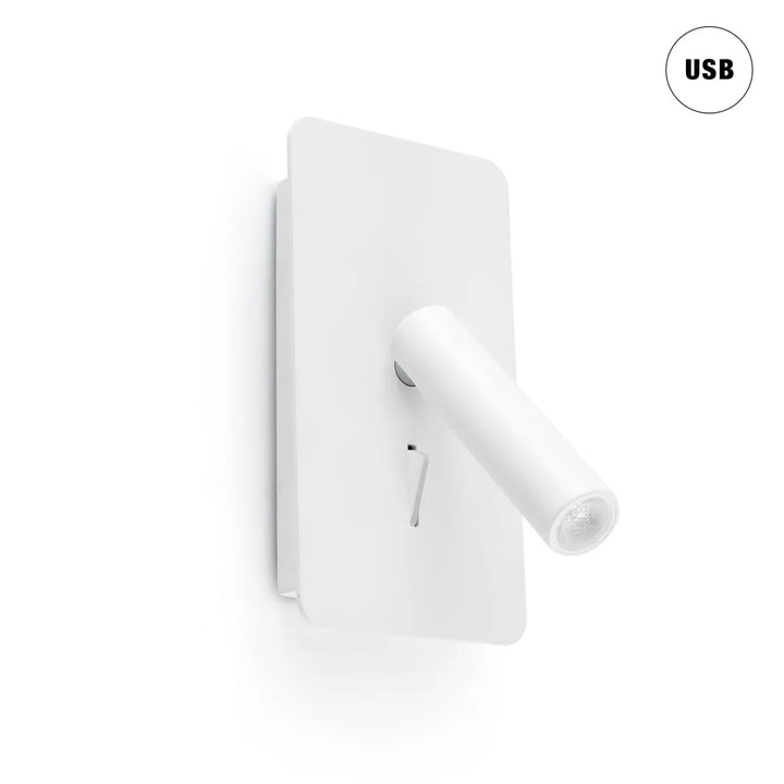 Applique liseuse Suau blanche avec port USB-A