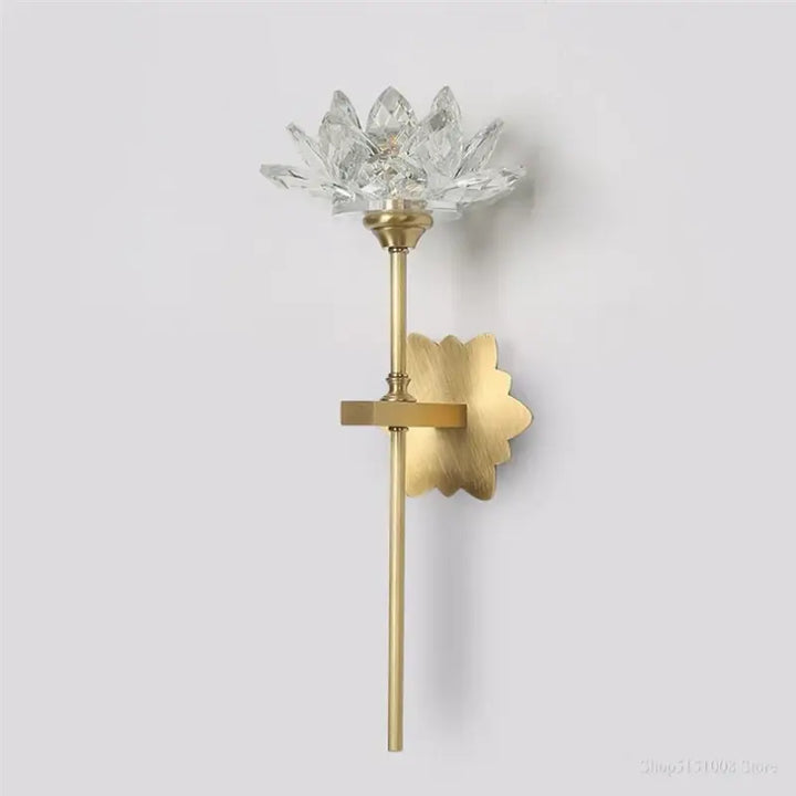 Applique murale lotus doré design floral lumineux au style élégant