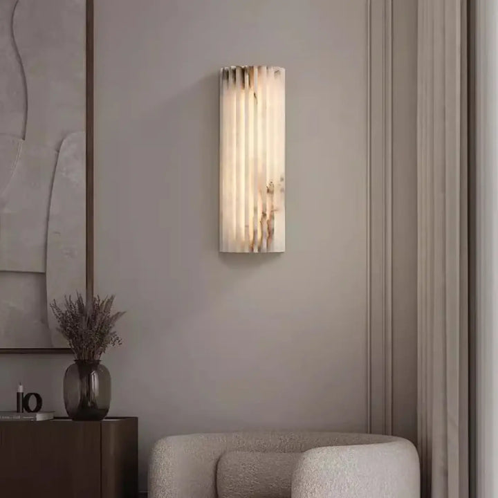 Applique Murale En Marbre Strié Avec Éclairage Doux

