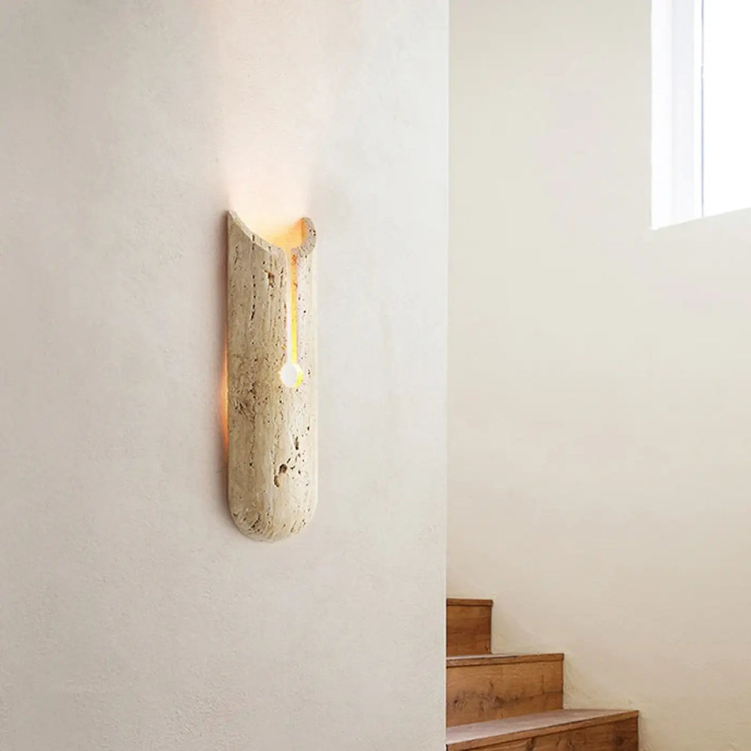 Applique Murale Minérale Avec Éclairage Doux Vers Le Haut