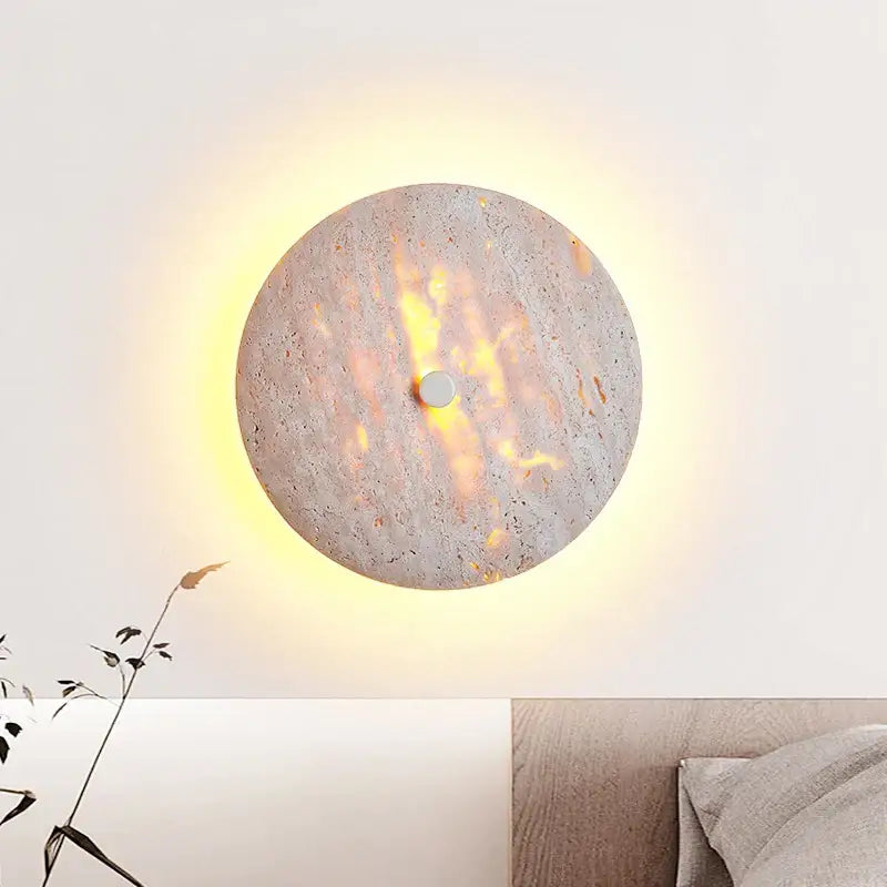Applique murale minérale avec halo chaud et naturel