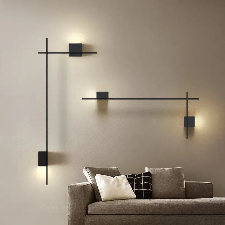 Applique Murale Minimaliste Au Design Géométrique Noir

