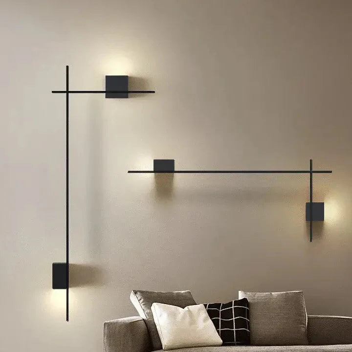Applique Murale Minimaliste Au Design Géométrique Noir


