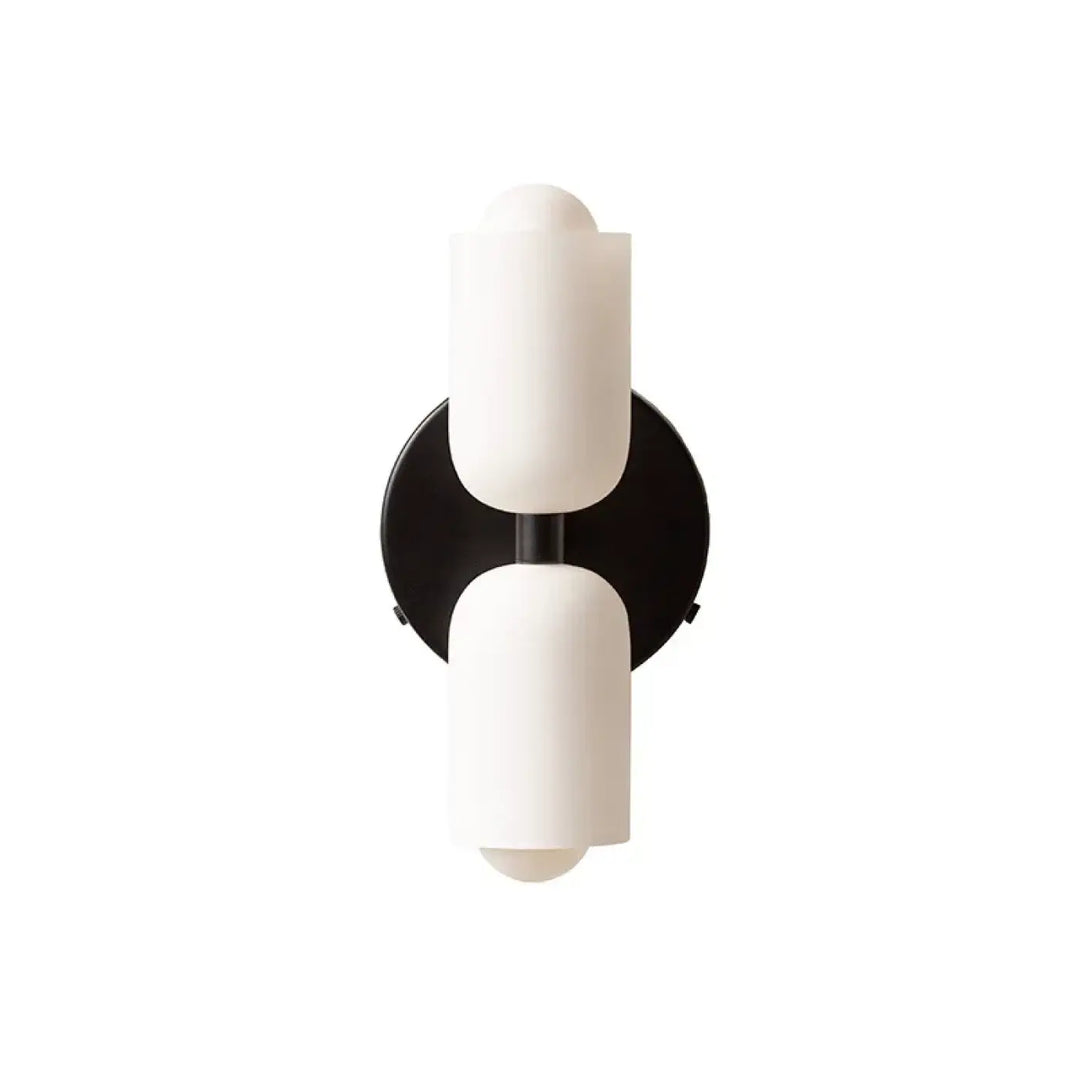 Applique murale minimaliste double diffuseur en verre opalin design