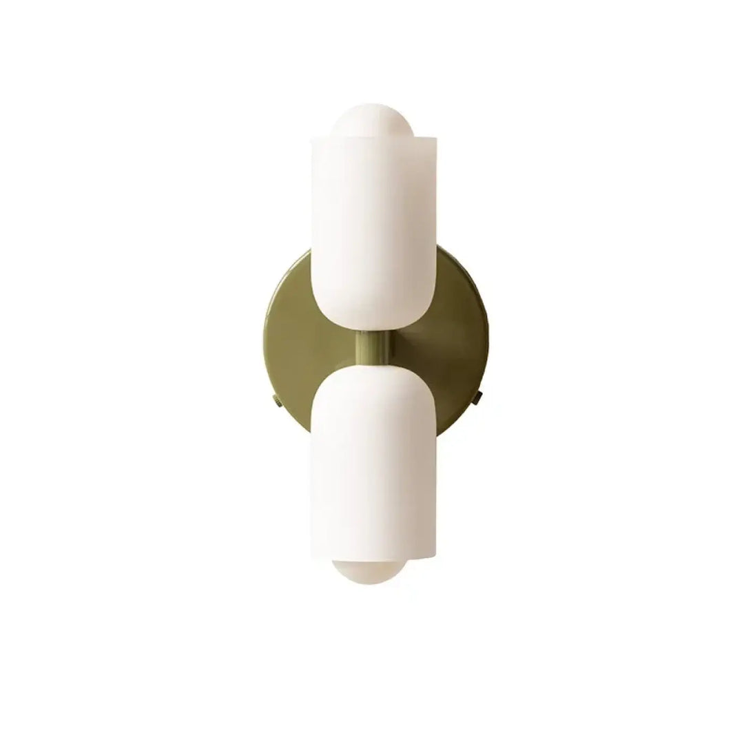 Applique murale minimaliste double diffuseur en verre opalin design