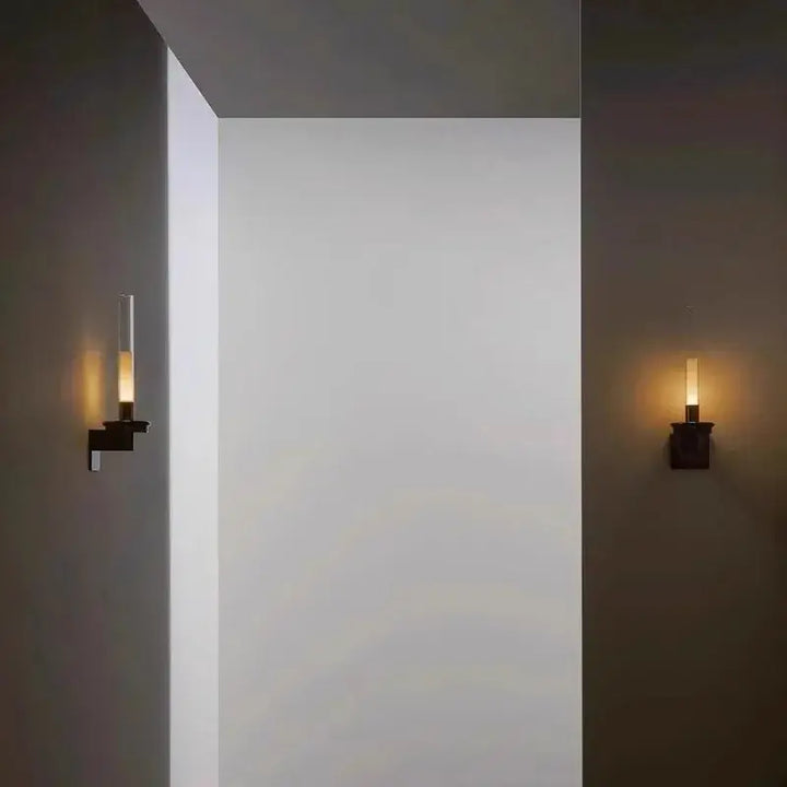 Applique murale minimaliste effet bougie moderne en noir