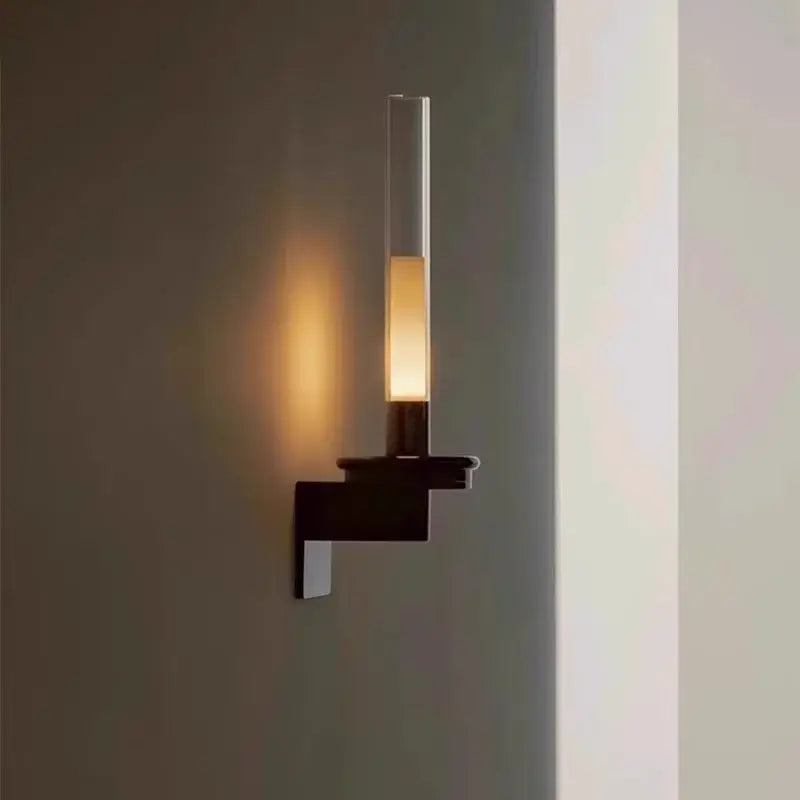 Applique murale minimaliste effet bougie moderne en noir