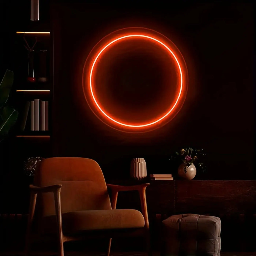 Applique murale korof avec anneau led orange brillant pour un halo décoratif murale moderne