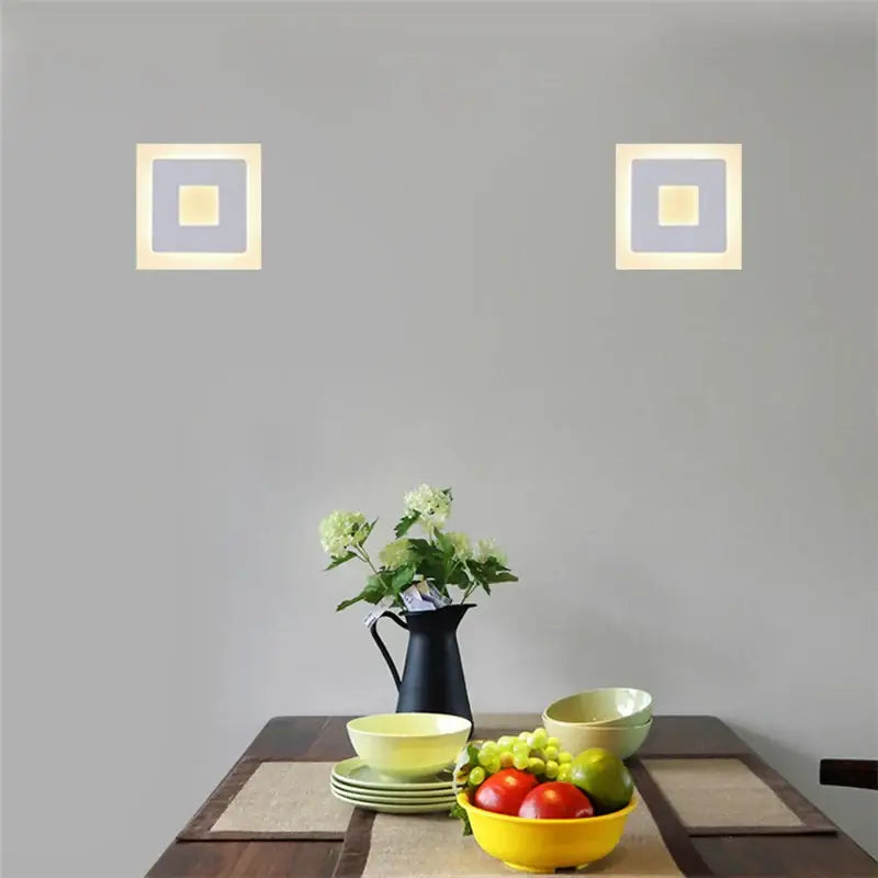 Applique Murale Moderne Led Design Carré Noir Pour Salon