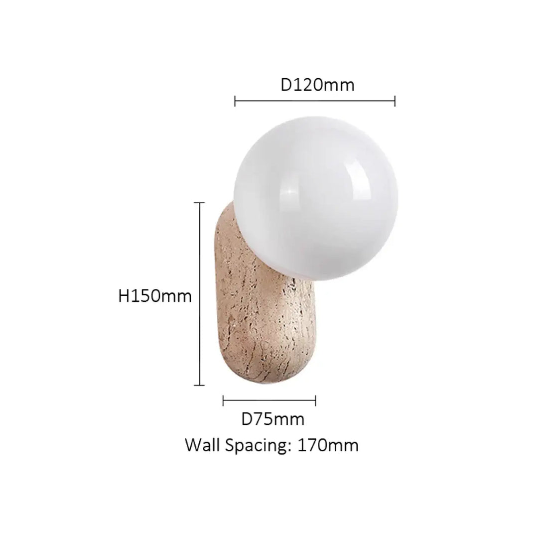 Applique moderne en pierre naturelle avec globe chic