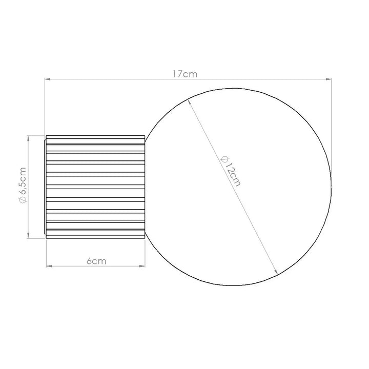 Applique murale lampe halo moka avec sphère laiteuse de 17cm et base cylindrique moka pour bureau décorative
