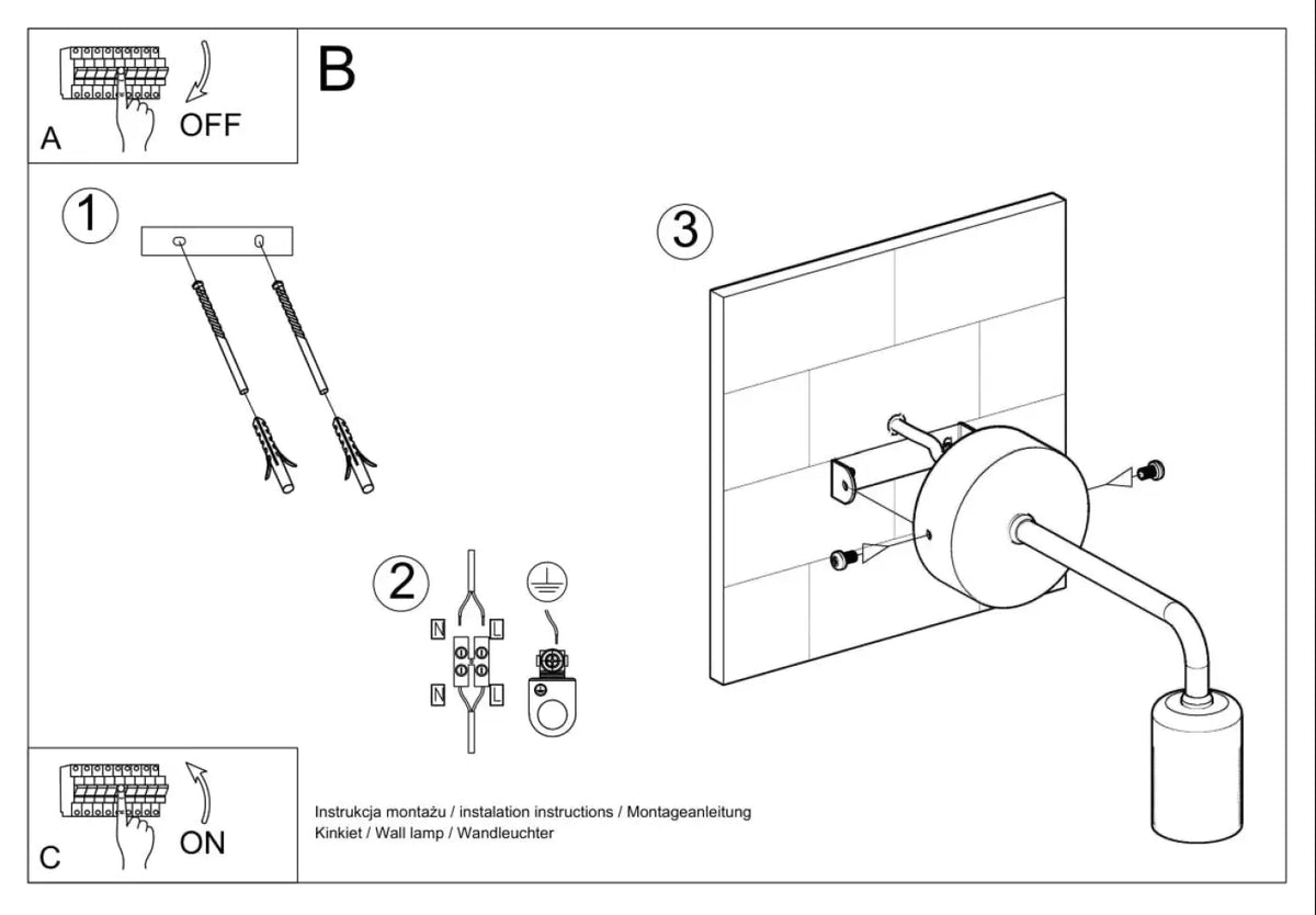 Schéma d'installation du luminaire