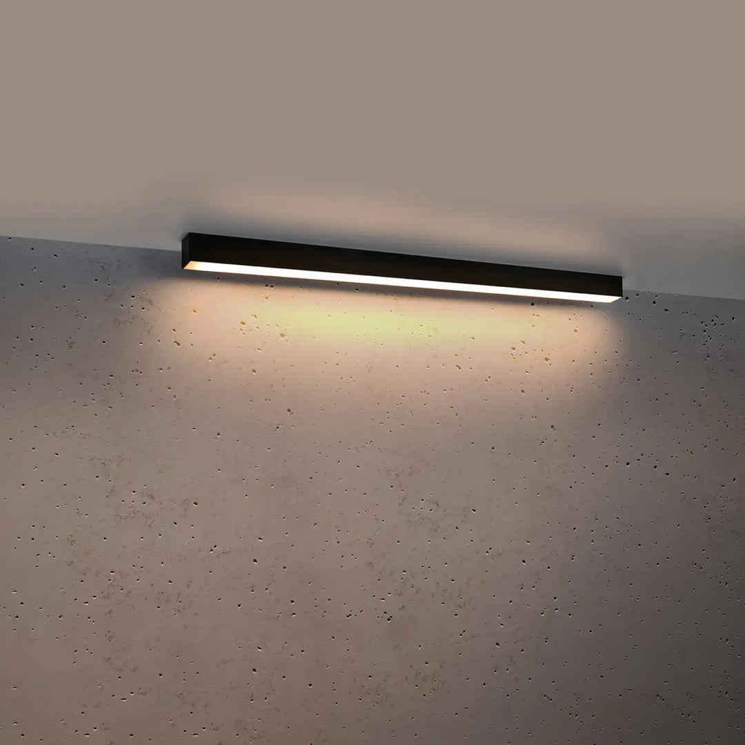 Luminaire plafonnier pinne 90 noir led mural rectangulaire avec paramètres d’éclairage moderne pour bureau à domicile
