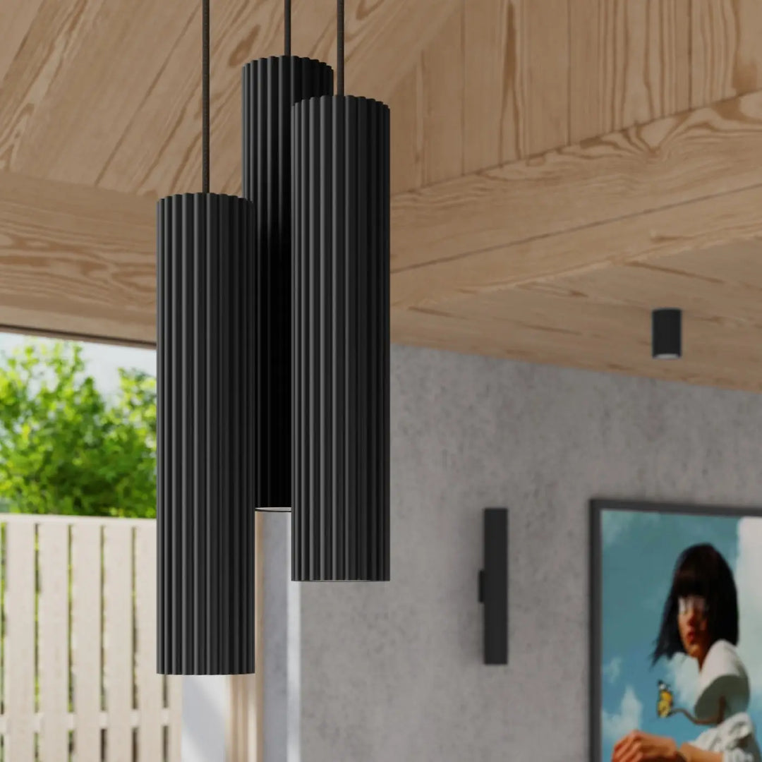 Applique murale karbon 20 noir avec design minimaliste et ampoules gu10 interchangeables en plafonnier karbon allie